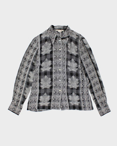 Y2k 00s Como Pattern Sheer Shirt - M