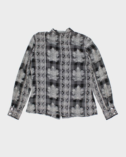 Y2k 00s Como Pattern Sheer Shirt - M
