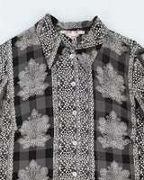 Y2k 00s Como Pattern Sheer Shirt - M