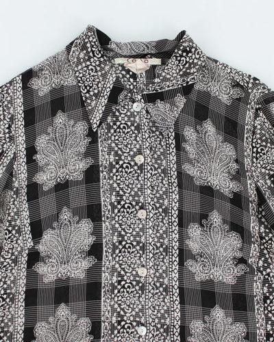 Y2k 00s Como Pattern Sheer Shirt - M