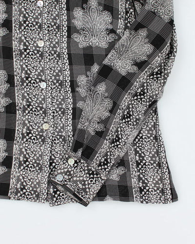 Y2k 00s Como Pattern Sheer Shirt - M