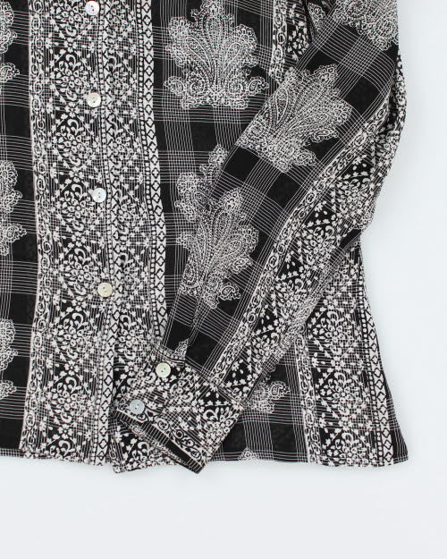 Y2k 00s Como Pattern Sheer Shirt - M