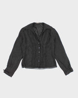 Y2k 00s Sandwich Black Blouse - M