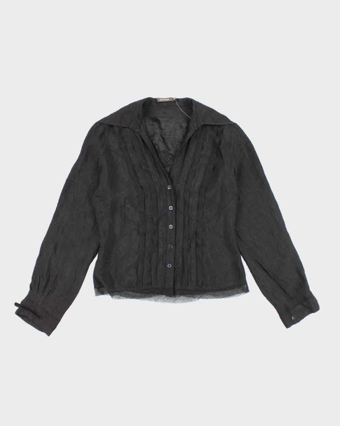 Y2k 00s Sandwich Black Blouse - M