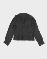 Y2k 00s Sandwich Black Blouse - M