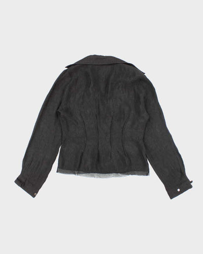 Y2k 00s Sandwich Black Blouse - M
