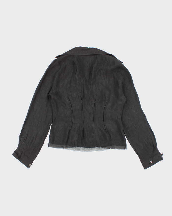 Y2k 00s Sandwich Black Blouse - M