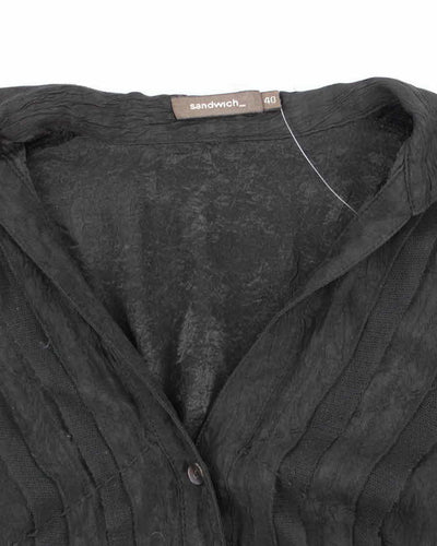 Y2k 00s Sandwich Black Blouse - M
