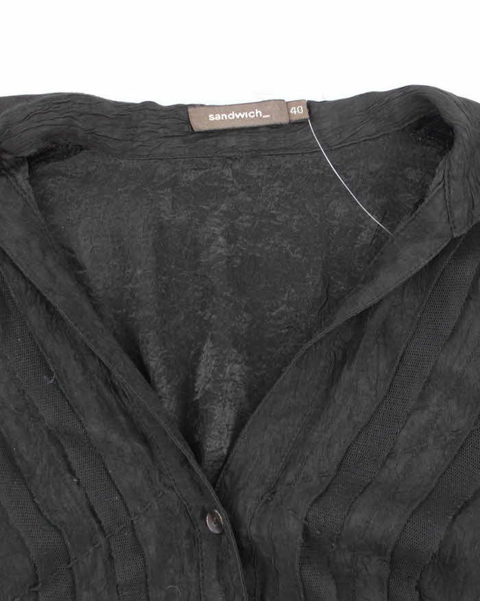 Y2k 00s Sandwich Black Blouse - M