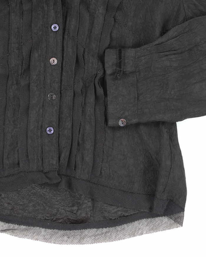 Y2k 00s Sandwich Black Blouse - M