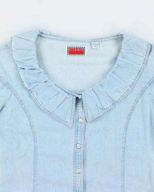 Vintage 90s Vitamin Denim Collard Shirt - M
