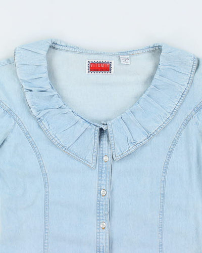 Vintage 90s Vitamin Denim Collard Shirt - M