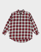 Eddie Bauer Quarter Zip Check Shirt - M