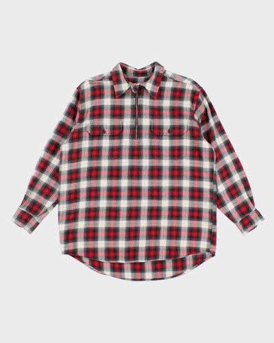 Eddie Bauer Quarter Zip Check Shirt - M