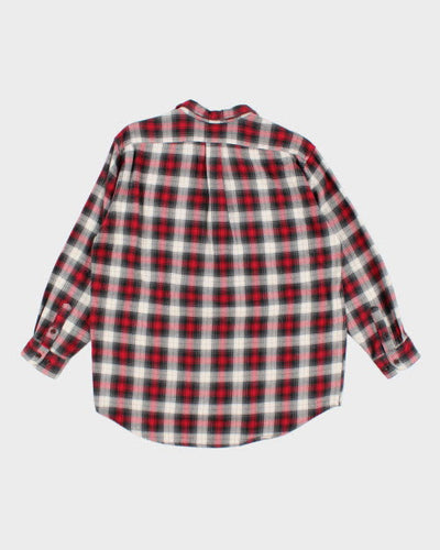 Eddie Bauer Quarter Zip Check Shirt - M