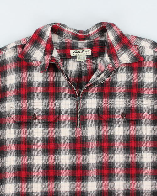Eddie Bauer Quarter Zip Check Shirt - M