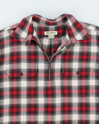 Eddie Bauer Quarter Zip Check Shirt - M