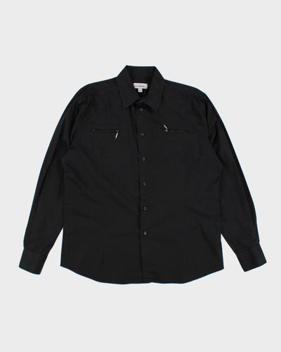 Y2k 00s Le Chateau Black Long Sleeve Shirt - XL