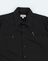 Y2k 00s Le Chateau Black Long Sleeve Shirt - XL