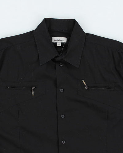 Y2k 00s Le Chateau Black Long Sleeve Shirt - XL