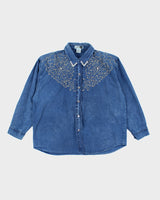 Vintage Club Z Denim Beaded Shirt - XXL