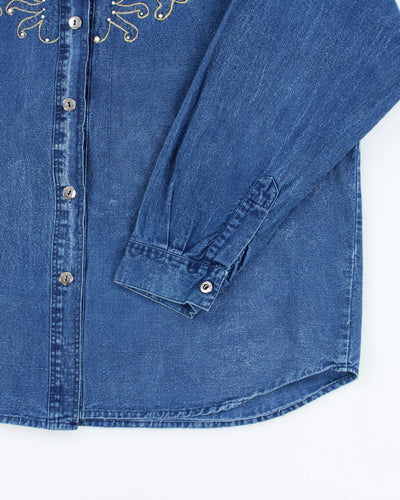 Vintage Club Z Denim Beaded Shirt - XXL