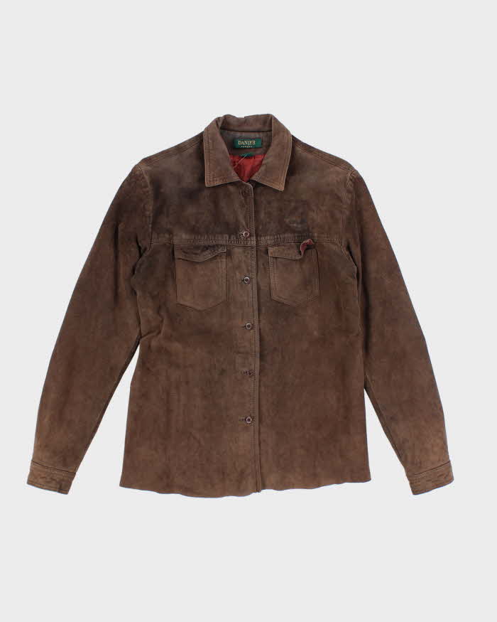 Vintage Y2K Women's Danier Suede Long Sleeve Shirt - XS