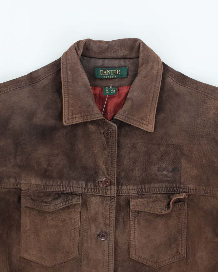 Vintage Y2K Women's Danier Suede Long Sleeve Shirt - XS