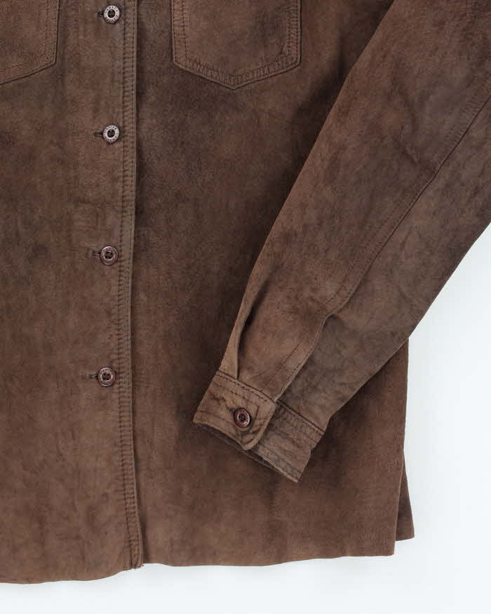 Vintage Y2K Women's Danier Suede Long Sleeve Shirt - XS