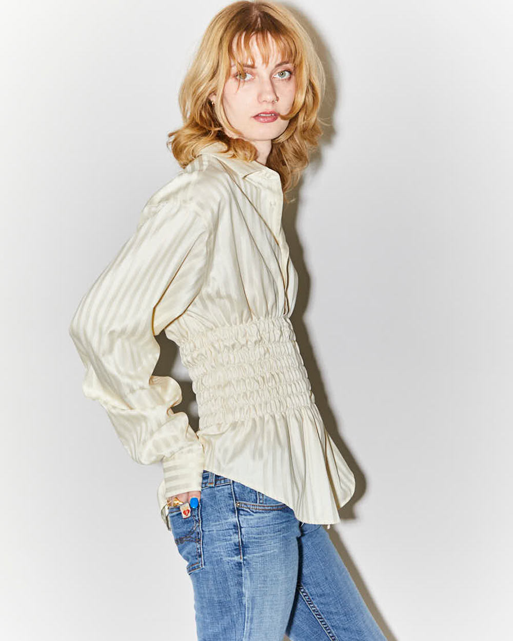 Rokit Originals Reworked Shirred Honey Shirt