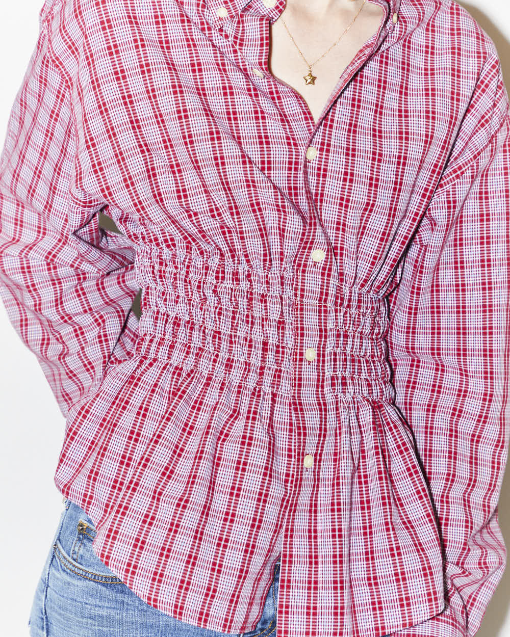 Rokit Originals Rework Honey Shirred Shirt