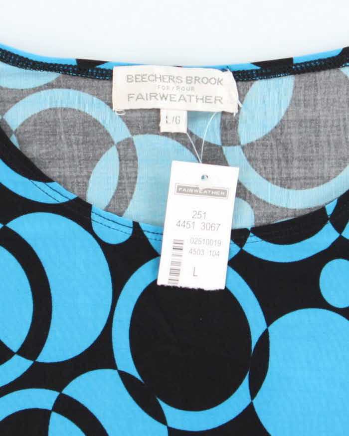 Deadstock Beechers Brook for Fairweather Blue Pattern Top - L