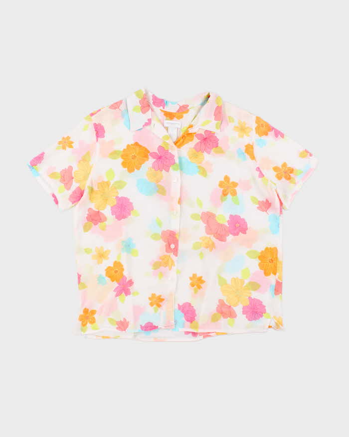 Women's Liz Claiborne White Floral Top - L