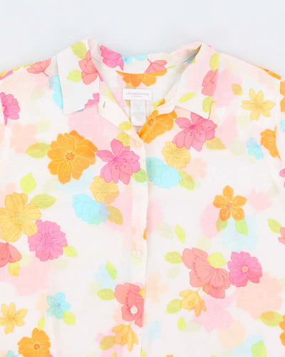 Women's Liz Claiborne White Floral Top - L