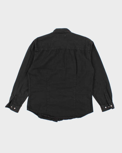 Vintage Y2K Harley Davidson Embroidered Long Sleeve Denim Shirt - S