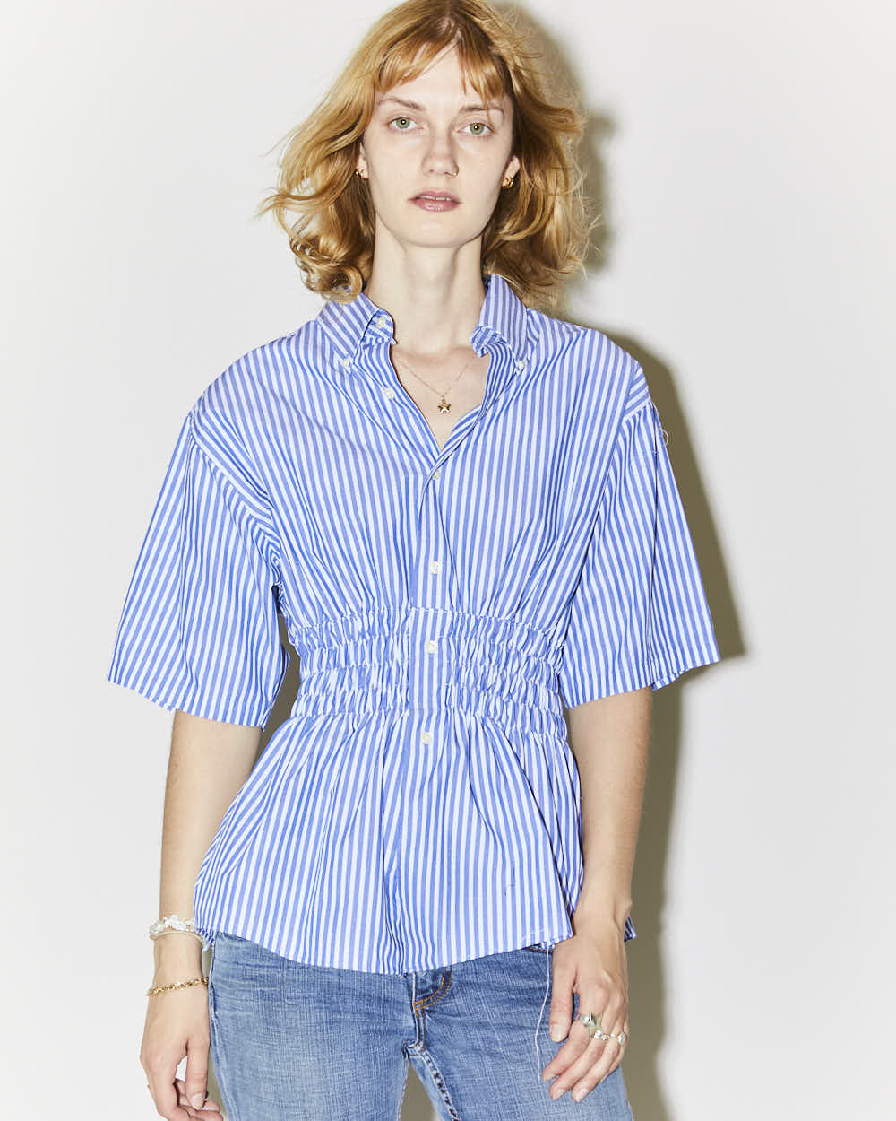Rokit Originals Rework Shirred Honey Shirt - S
