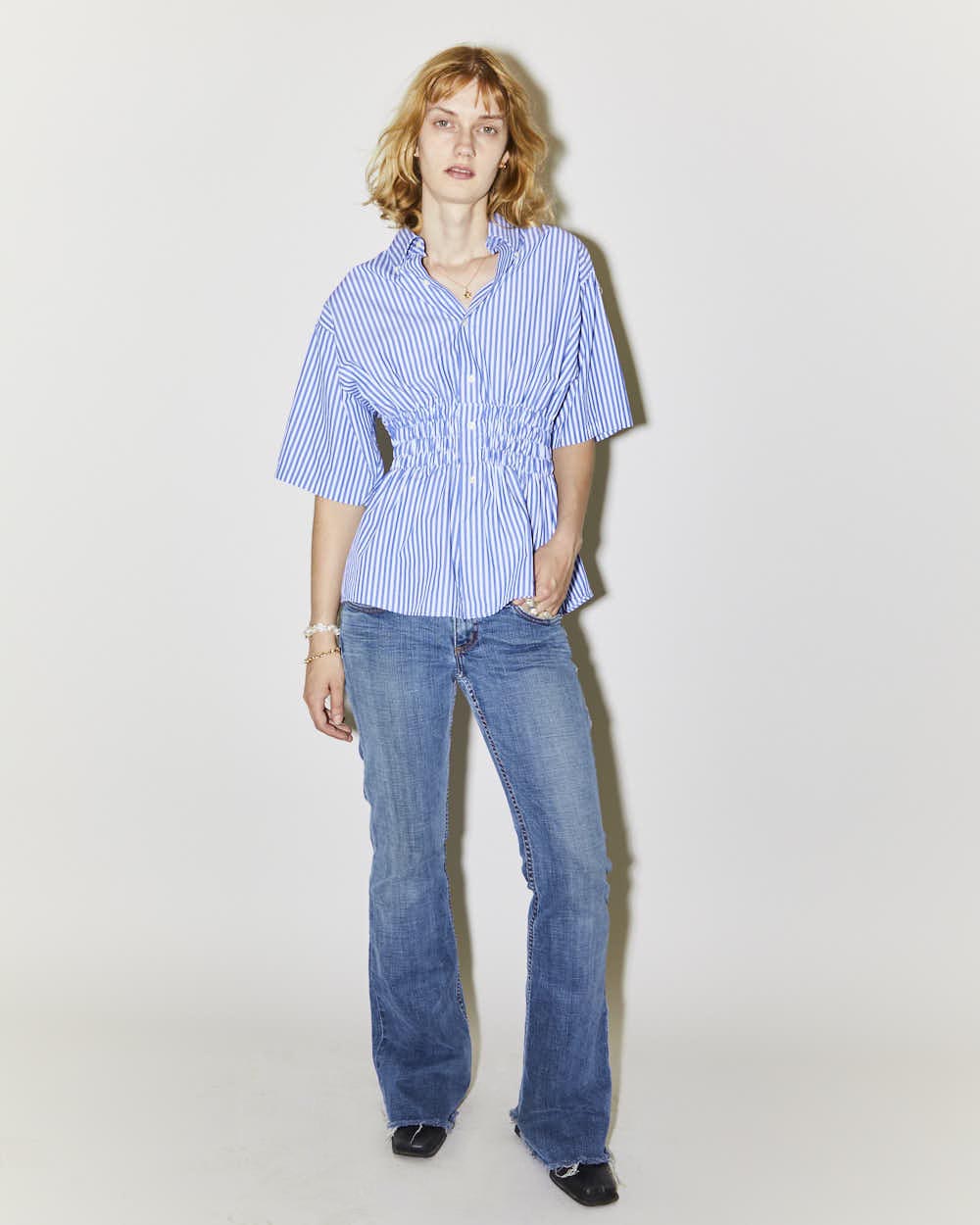 Rokit Originals Rework Shirred Honey Shirt - S