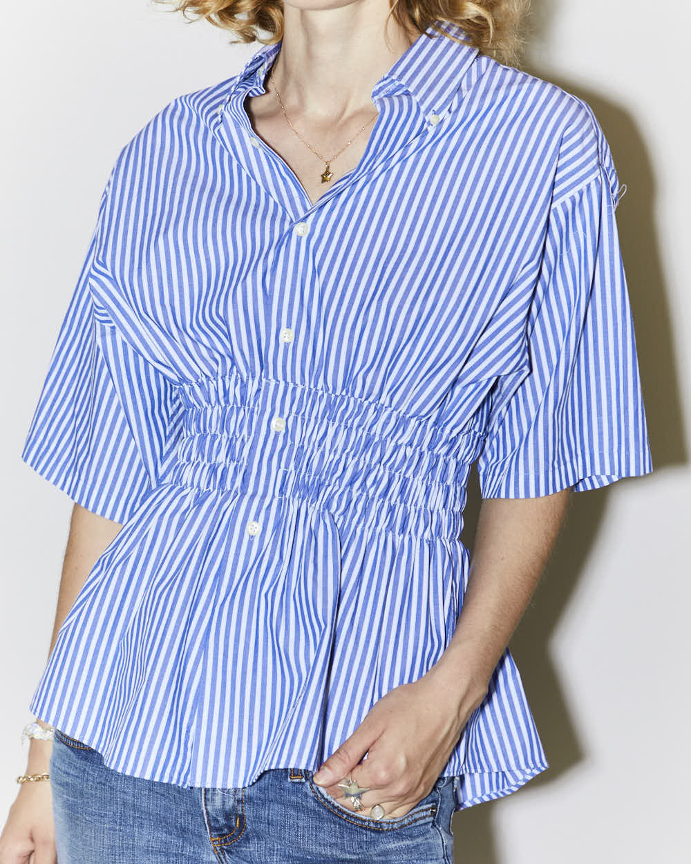 Rokit Originals Rework Shirred Honey Shirt - S