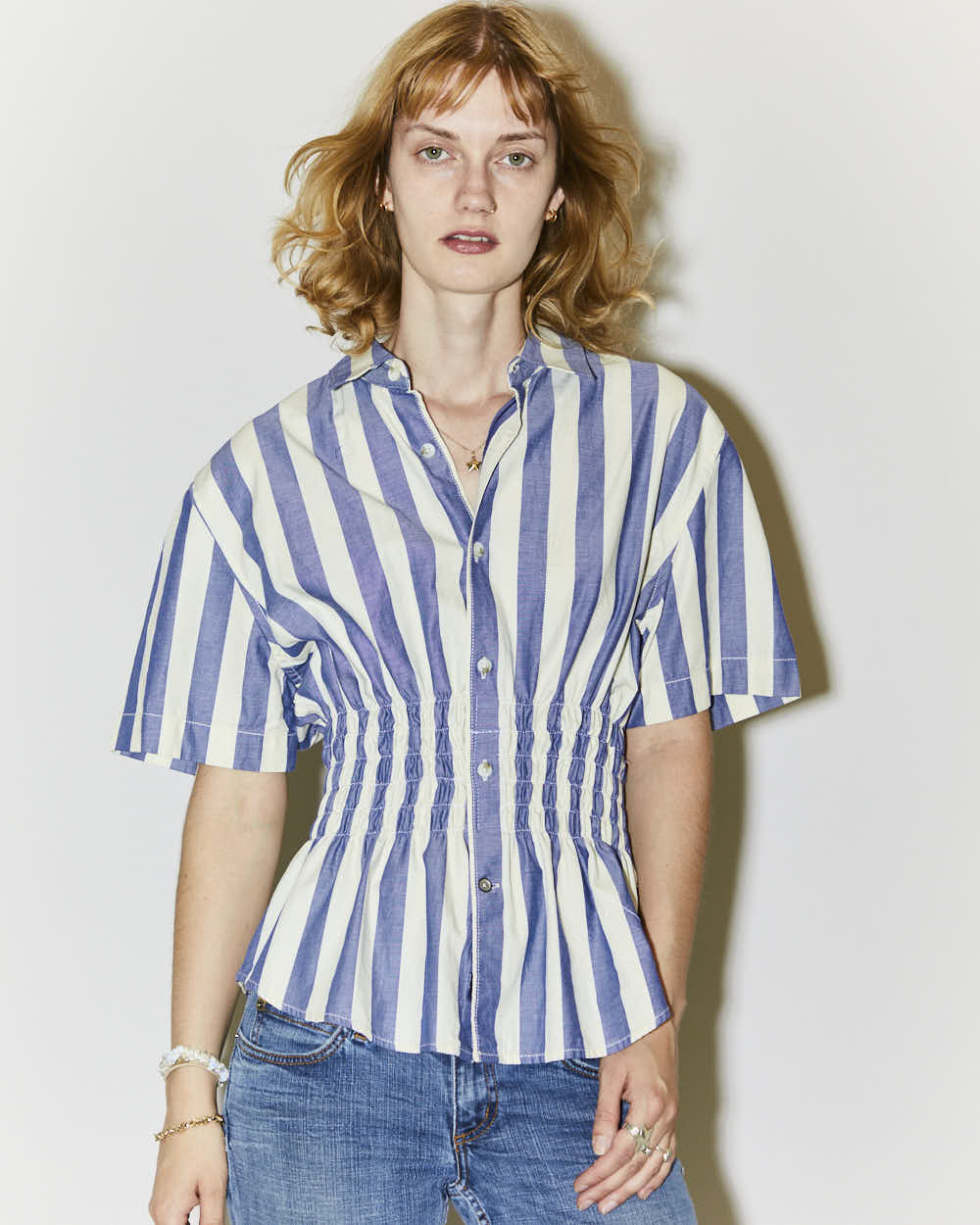 Rokit Originals Rework Shirred Honey Shirt - M