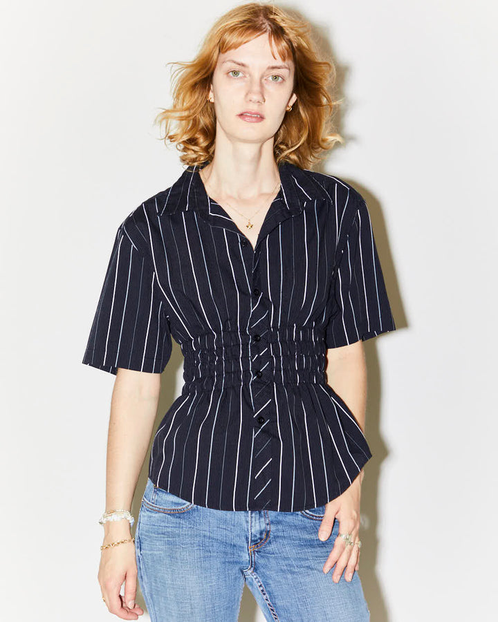 Rokit Originals Rework Shirred Honey Shirt - XS