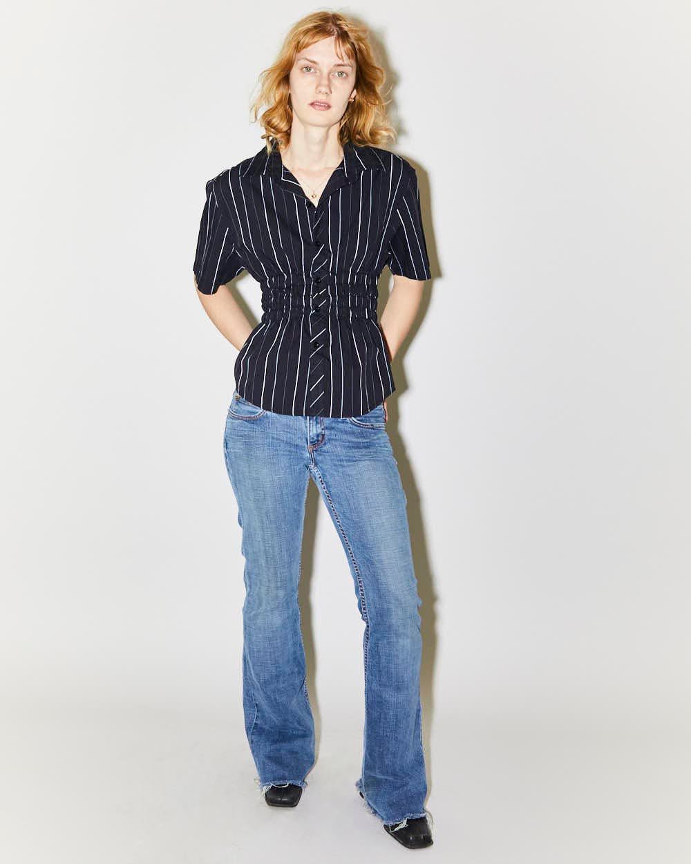 Rokit Originals Rework Shirred Honey Shirt - XS