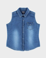 Vintage Y2K B.U.M Equipment Denim Sleeve Shirt - XL