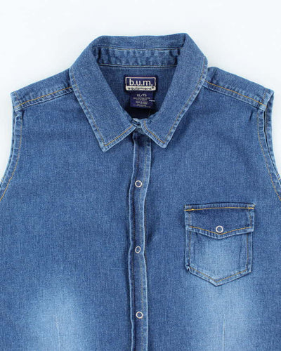 Vintage Y2K B.U.M Equipment Denim Sleeve Shirt - XL