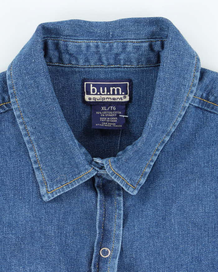 Vintage Y2K B.U.M Equipment Denim Sleeve Shirt - XL