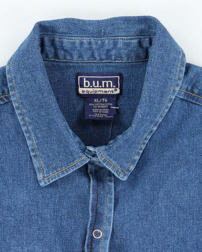 Vintage Y2K B.U.M Equipment Denim Sleeve Shirt - XL