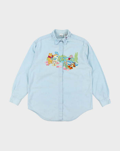 Vintage 90's Disney Winnie the Pooh Embroidered Denim Shirt - L