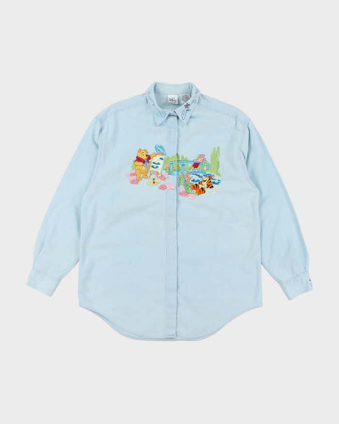 Vintage 90's Disney Winnie the Pooh Embroidered Denim Shirt - L