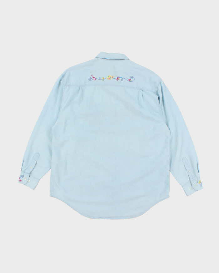 Vintage 90's Disney Winnie the Pooh Embroidered Denim Shirt - L