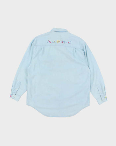Vintage 90's Disney Winnie the Pooh Embroidered Denim Shirt - L
