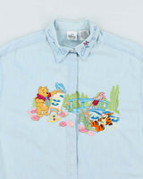Vintage 90's Disney Winnie the Pooh Embroidered Denim Shirt - L